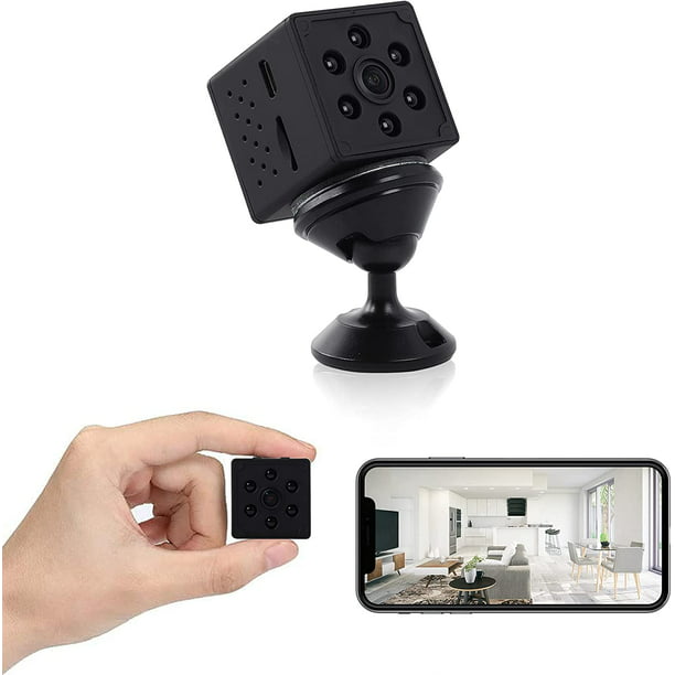 Cámara espía Mini cámara Wifi oculta HD 1080P con visión nocturna y  detección de movimiento, cámara de vigilancia de niñera con aplicación de  teléfono, batería incorporada, tarjeta SD de 32 Gb para