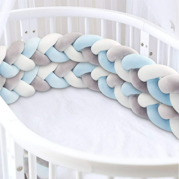 Parachoques de cuna Luchild, longitud de cama de bebé de 2 m, parachoques  de cuna de bebé, borde de cama, parachoques trenzado tejido, decoración  para cuna Ormromra WL-00018-1