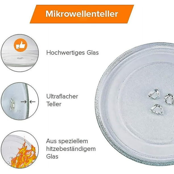 Plato giratorio de vidrio para microondas, 9.6 - Flat Bottom
