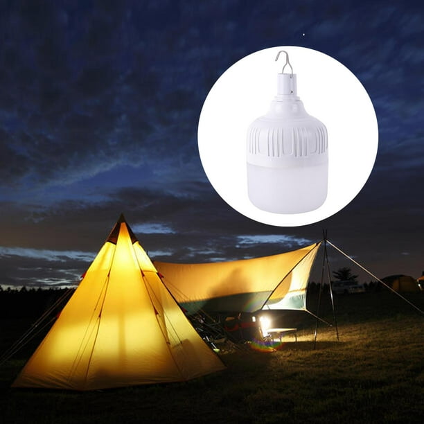 Bombilla LED portátil USB para camping, cama, tienda de campaña, cable de  5.6 ft con interruptor de encendido/apagado con gancho y corbata de cable  (2