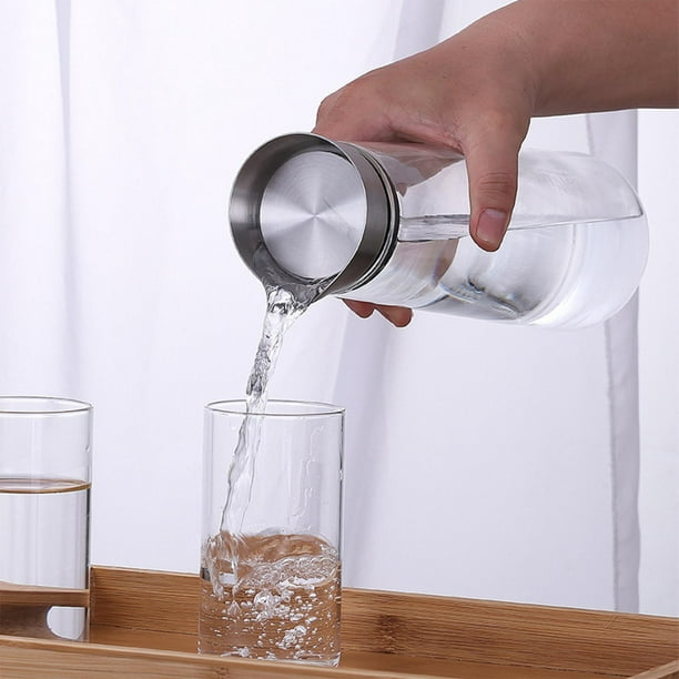 Jarra de agua italiana prémium de 33.8 fl oz (1) con vasos de agua de 10.1  fl oz (12), jarra y vaso para agua fría caliente, café, leche, jugo de té