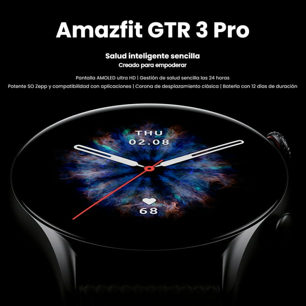 Reloj inteligente Amazfit GTR 3 Pro para hombre, batería de 12