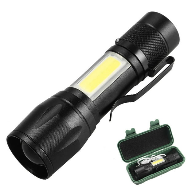 Mini linterna LED recargable con clip, linternas pequeñas con zoom con 3  modos, linterna EDC para camping, senderismo, emergencia, uso diario JAMW