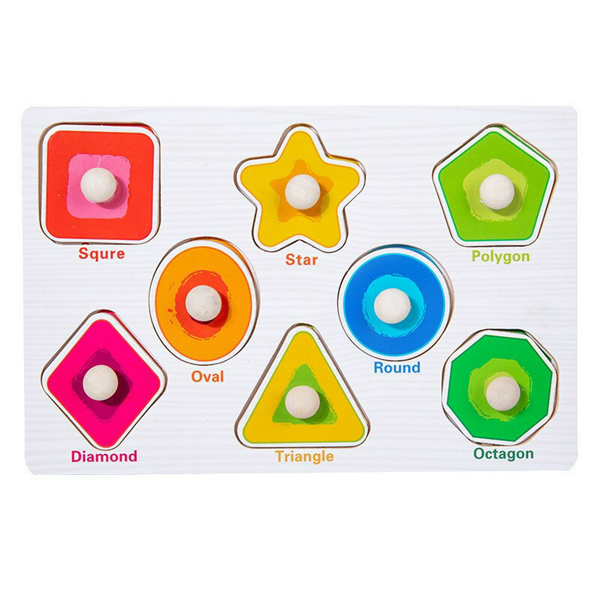 Rompecabezas de madera 3D Montessori para bebés, juegos educativos para  niños de 1, 2 y 3 años Fivean unisex