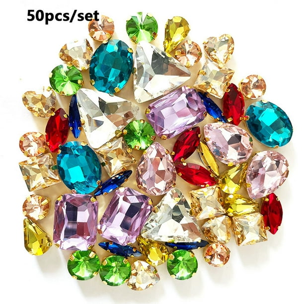 Diamantes de imitación de cristal, piedras de vidrio planas para arte de  uñas, manualidades de bricolaje Vhermosa CPB-US-CJZ304-3