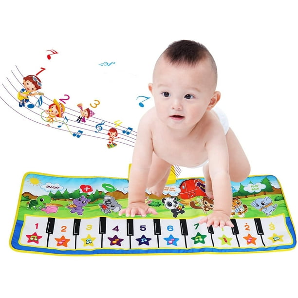NCKIHRKK Alfombra Musical Piano para Bebé con 7 Llamadas de Animales,  Juguetes Niños de 1 Año, Regalo Juegos Bebe de 1 Año, Piano Bebe Regalo