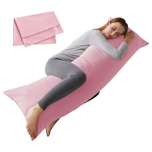  TDHLW Almohadas de cuerpo completo para adultos, almohada larga  para dormir, almohada grande para adultos, almohada larga con abrazadera de  pierna, almohada larga para dormir de lado con funda, gris, 