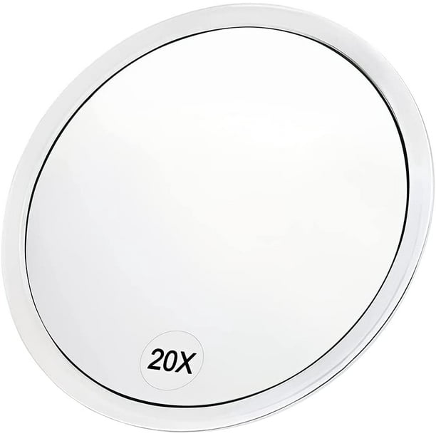 Espejo de aumento 20X con ventosas (15 cm redondo) - Perfecto para espejo  de maquillaje - Depilación ShuxiuWang