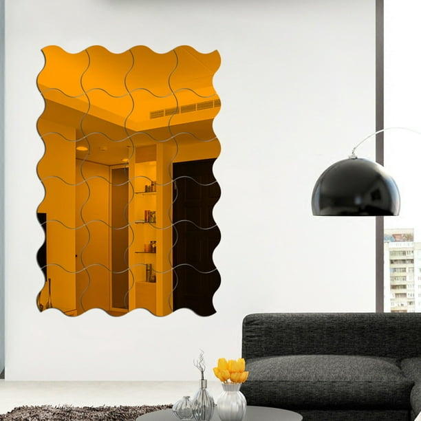 Espejo pegatinas de pared único exquisito interior hexagonal hogar adorno  habitaciones decoraciones espejos decoraciones paredes adornos oro 15  piezas Inevent HA047854-03B