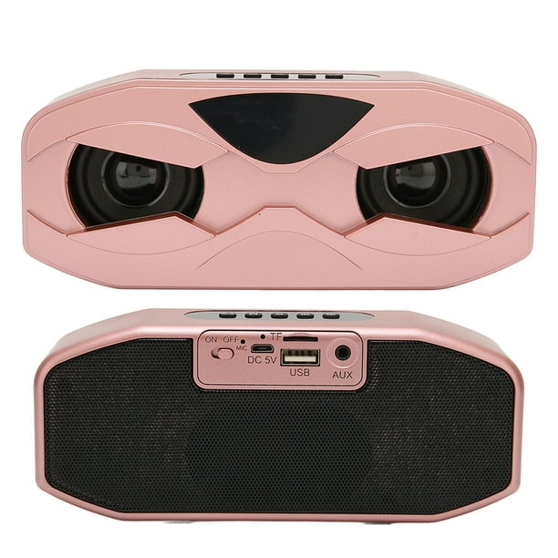 Altavoz Bluetooth Radio FM Subwoofer de alta fidelidad Altavoz inalámbrico  con pantalla LED Luz de respiración colorida para viajes en casa Oro rosa  Ticfox