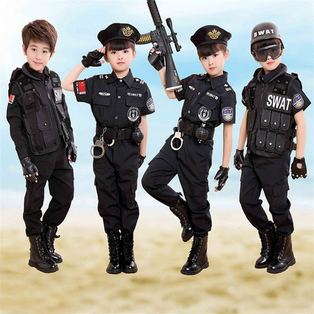 Disfraz Policia Niño Infantil Azul Marino para Carnaval Fiesta Teatro –  Maxia Market
