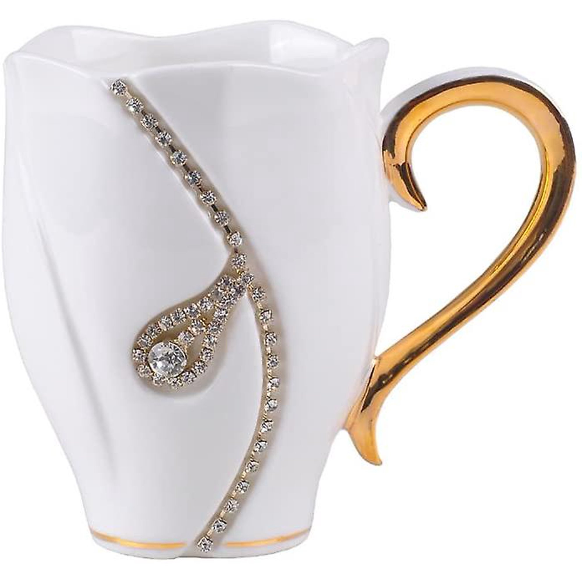 BlackTaza de café con diamantes de imitación Taza de agua de