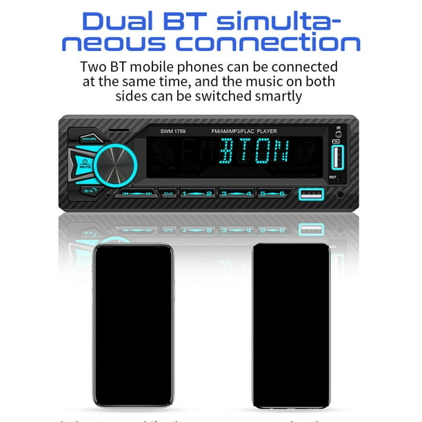 Compre Panel Fijo 1 Din Bluetooth Radio Para Coche/reproductor De