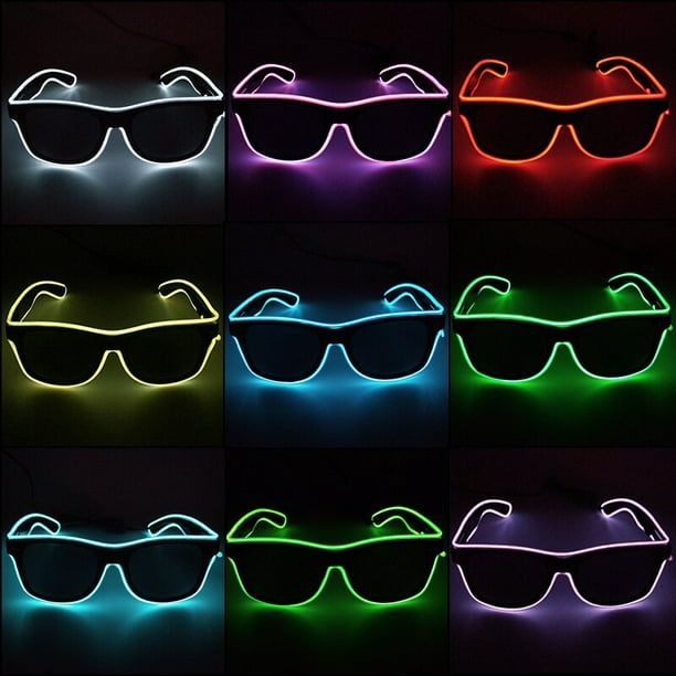 Guantes LED que brillan intensamente, gafas con iluminación de dedo  intermitente Rave, gafas iluminadas, disfraz Rave, decoración de fiesta,  gafas de sol para DJ, decoración de Halloween Sincero Hogar