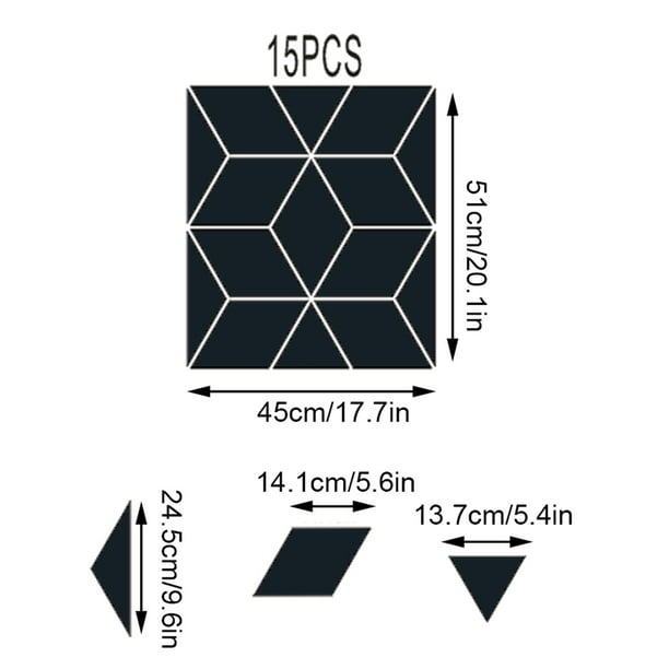 Espejos Adhesivos de Pared Impermeables de Acrílico DIY para Decoración de  Pared, Sala de Estar, Baño, Oficina y Tienda - Negro S