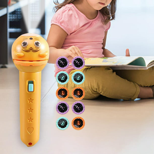 Linterna Proyector Infantil Carretes De Imagen Con 80 Patrones ños Amarillo  perfke Proyector para niños