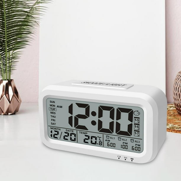 Plumeet Reloj despertador digital para niños con repetición y  retroiluminación - Reloj de viaje simple pantalla LCD grande - Reloj  despertador fuerte