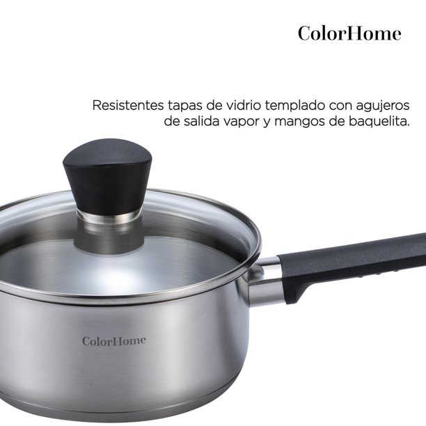 Batería De Cocina Antiadherente Combo Tablas De Picar Colorhome 9 Pzas