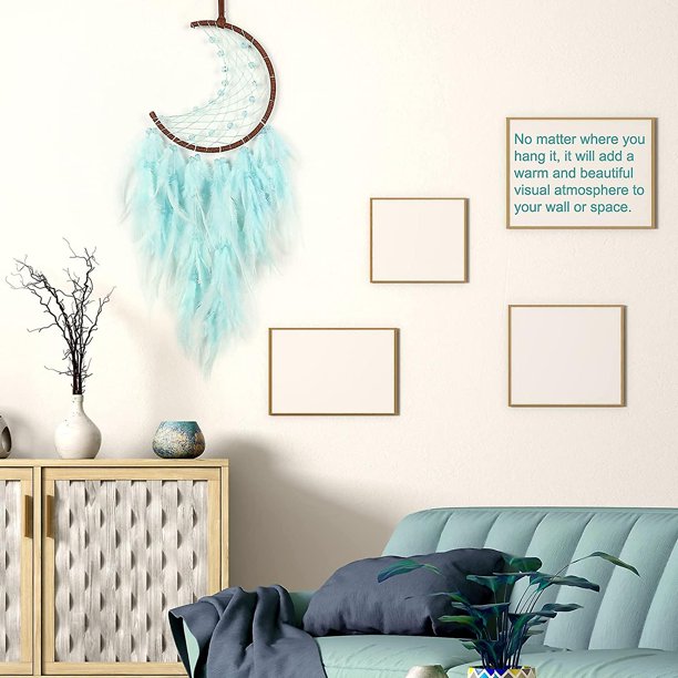 Atrapasueños Grande Con Forma De Media Luna Para Niños, Decoración