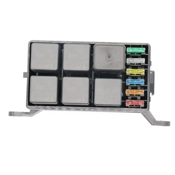 Caja de fusibles de relé de 12 V con portafusibles ATO de 12 ATC y panel de  8 relés para relés de 5 pines, kit de caja de relé de fusibles para