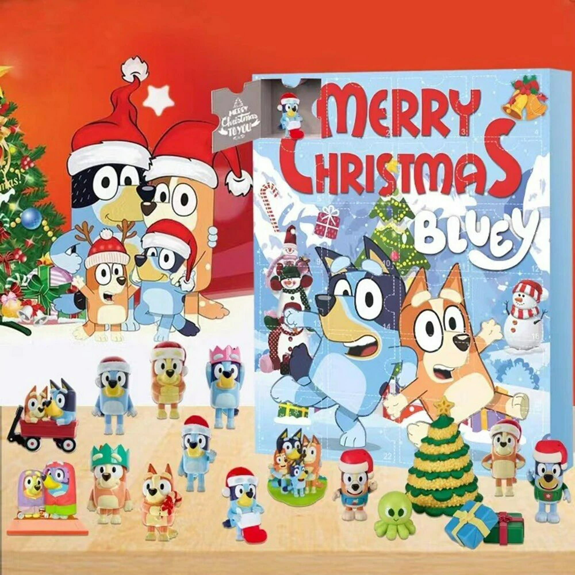 Figura de Bingo Bluey de 4 a 12 piezas para niños, juguete de la familia,  Bandit Chilli, figura de acción de PVC de dibujos animados, modelo  coleccionable, regalo de cumpleaños y Navidad