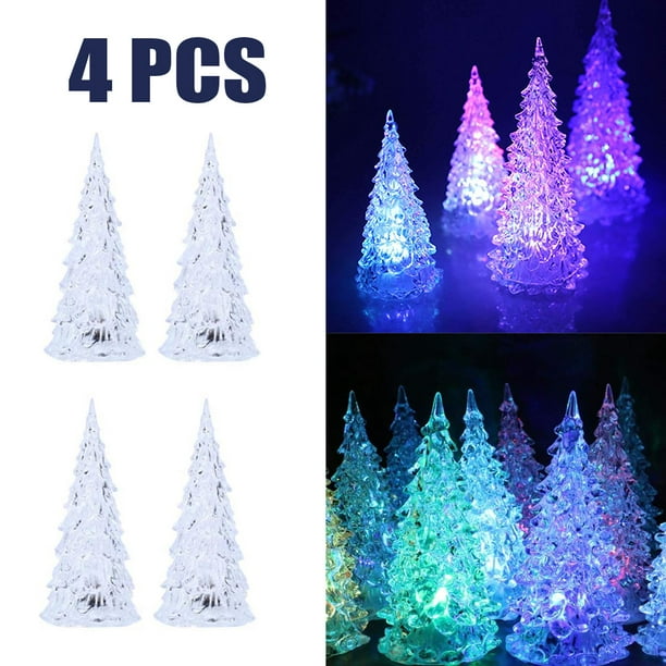 Adornos de cristal para árbol de Navidad con luces LED, decoración de  temporada navideña iluminada, centro de mesa, decoración del hogar, regalo  de