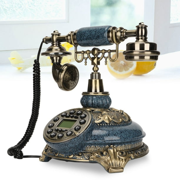 Teléfono con cable retro, teléfono antiguo vintage con identificación de  llamada, teléfono fijo antiguo de escritorio, con función de remarcado