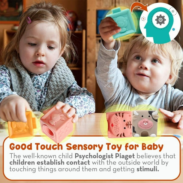 Juguetes Montessori para bebés de 6 a 12 meses, juguetes para bebés de 6 a  12 meses, bloques de construcción apilables sensoriales para bebés