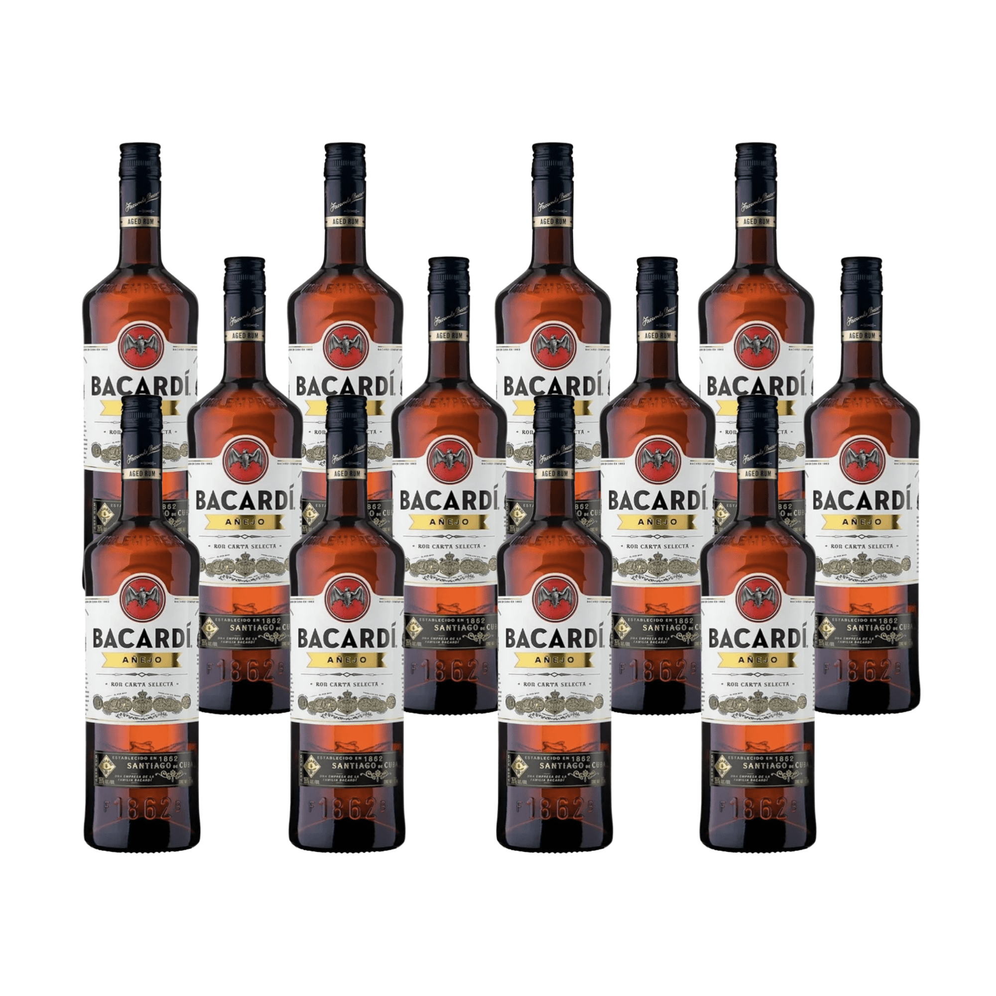 Pack de 12 ron bacardi añejo 980 ml