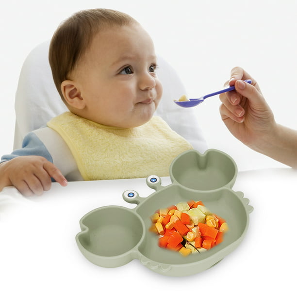 Soporte De Alimentos Para Bebés , Plato Para Niños , Con Tapa De Ventosa Y  Cuchara Sensible Al Calor Libre De BPA