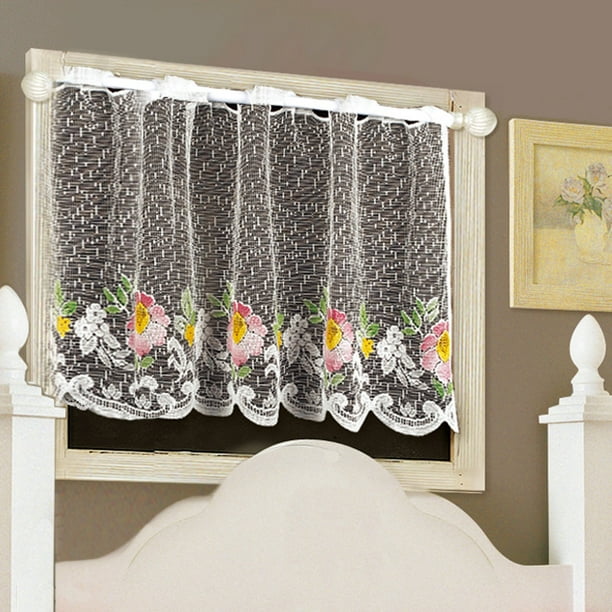 Cortinas de café bordadas para cortinas de cocina, cenefa para ventanas,  cortina de nivel para cocina, ventanas pequeñas de 36x18 pulgadas JAMW