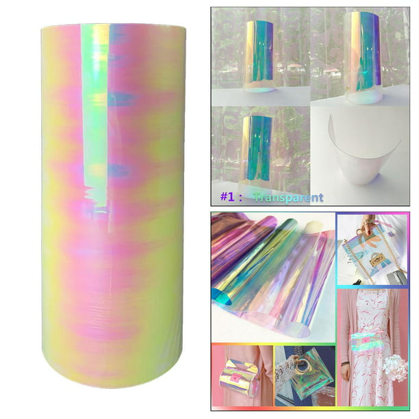 Vinilo adhesivo holográfico con purpurina para manualidades, 30,5 x 30,5 cm  / 12 x 12 pulgadas, 7 co Eccomum Película de vinilo