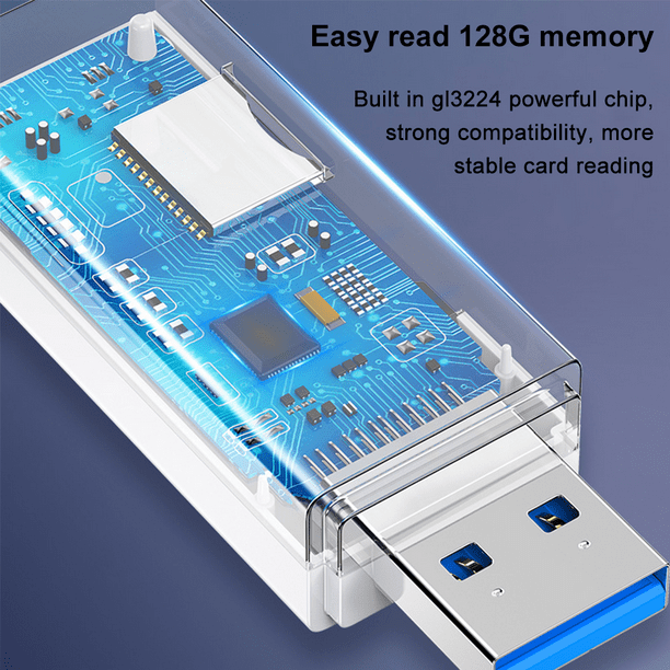Lector de tarjetas de memoria USB 3.0 SD / TF, 2 ranuras, lector de tarjetas  para tarjetas SDXC, SDHC, SD, MMC, RS-MMC, Micro SDXC, Micro SD, Micro SDHC  Ofspeizc 2034054-1