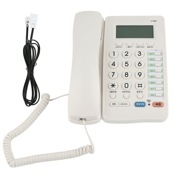 Teléfono fijo con cable, soporte de pared para teléfono con cable de  escritorio, ideal para oficina en casa, hotel, centro de llamadas
