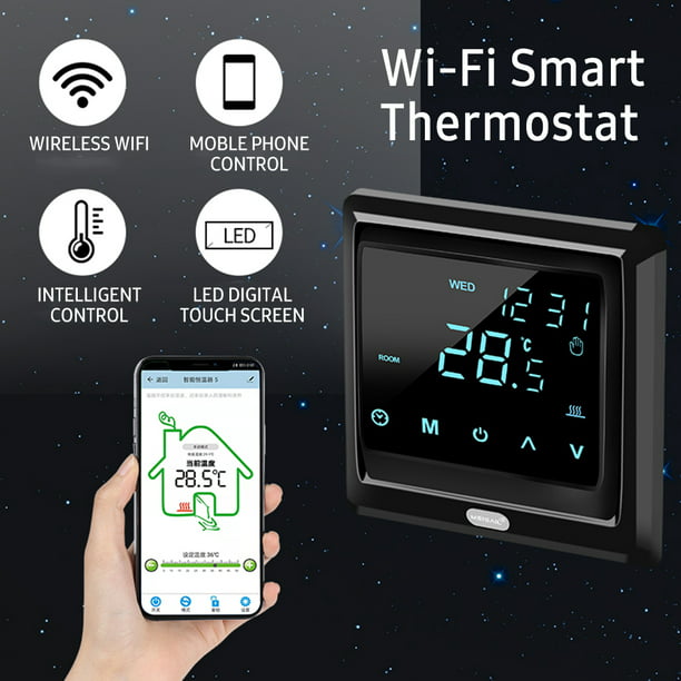 Comprar Controlador de temperatura del termostato inteligente WiFi Control  de botón programable semanal/Aplicación móvil/voz