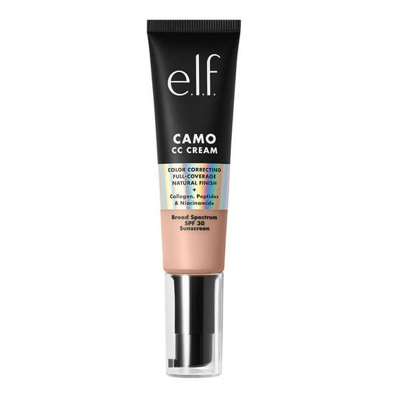 base de maquillaje elf con filtro solar 30 y niacinamida y acido hialuronico elf camo cc cream