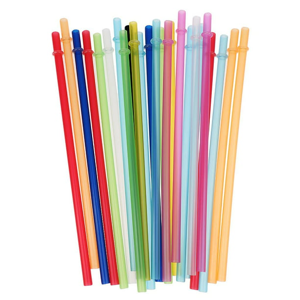 100 pajitas de plástico de colores, pajitas de plástico reutilizables,  pajitas flexibles y flexibles para beber, 5 x 210 mm TUNC Sencillez