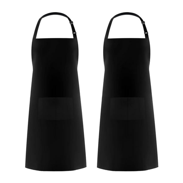 Delantal con babero negro para mujeres, hombres, adultos, chef, paquete de  12 delantales de cocina a granel con bolsillos para cocinar, hornear