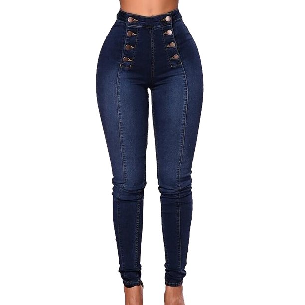 Gibobby Jeans pantalones de mujer Vaqueros ajustados con botones