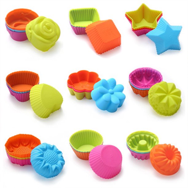 36 Moldes De Silicona Para Reposteria Muffins Cupcakes Magdalenas Tazas  Hornear 