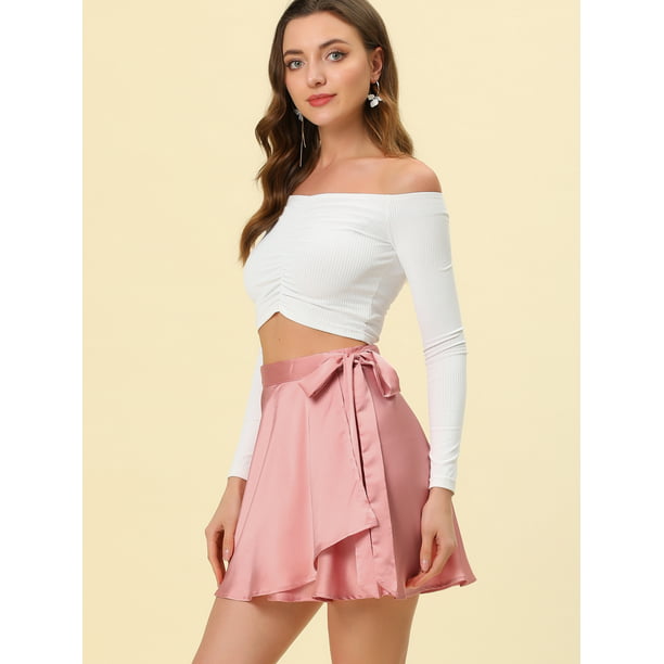 Comprar Falda short rosa cintura alta Faldas-minifaldas