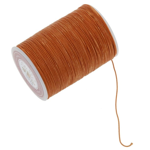 WUTA Hilo encerado redondo de 0.022 in para coser de cuero, hilo de cuero,  cuerda de cera, cuerda de poliéster, costura a mano, costura a mano (Blanco