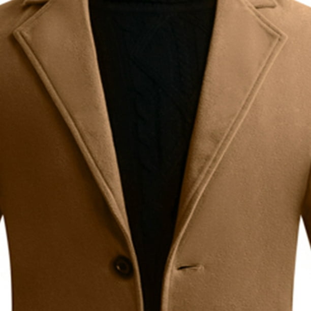  Chaquetas para hombre, chaquetas para hombre, chaqueta de  bolsillo con solapa sólida (color caqui, talla: S) : Ropa, Zapatos y Joyería
