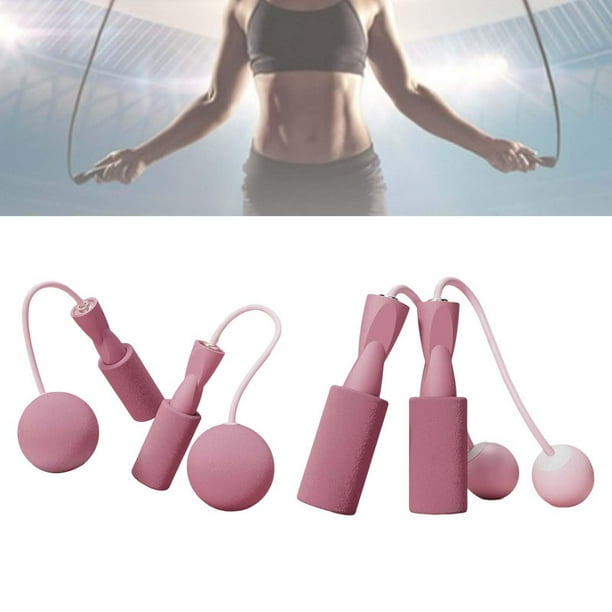 2 pares de cuerdas de saltar ponderadas para hombres, mujeres y con  rodamientos de bolas, cuerdas de saltar para gimnasio en casa, cuerda de  saltar inalámbrica S rojo y rosa Sunnimix saltar