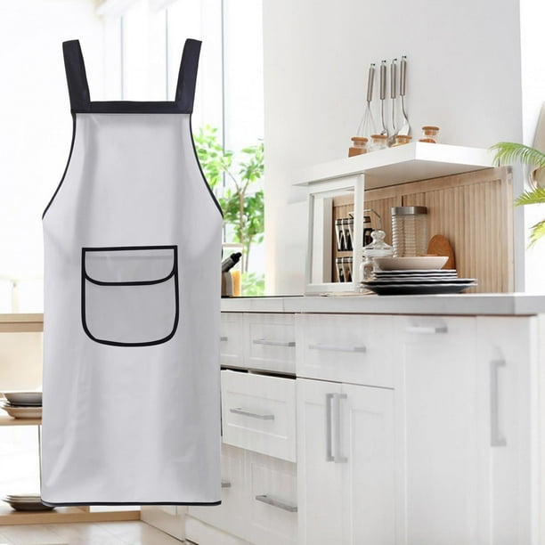 Delantal Peto Blanco de Cocina Impermeable