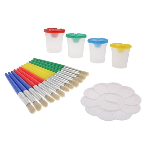 set de 17pcs copas de pintura a prueba de derrames y pinceles para pintura de acuarela con diy sunnimix vasos de pintura a prueba de derrames para niños