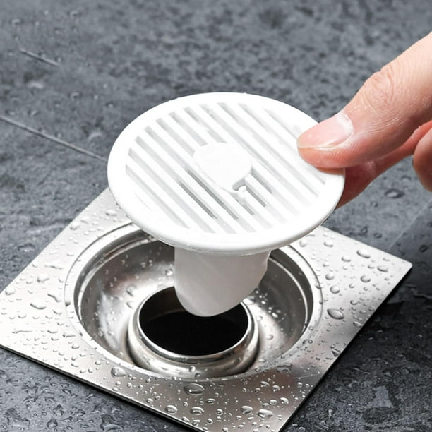 Filtro de desagüe antiolores Válvulas de prevención de reflujo de desagüe  de ducha Cubierta extraíble Blanco Macarena Drenaje de piso