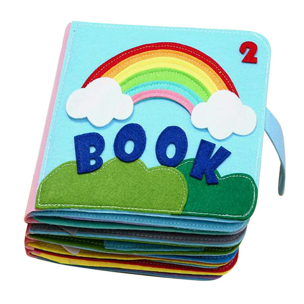 2x Libros de tela para bebés, libros suaves para bebés en 3D, libro de tela  para bebés de año, libros de Yotijar Libros de fieltro 3D para niños  pequeños