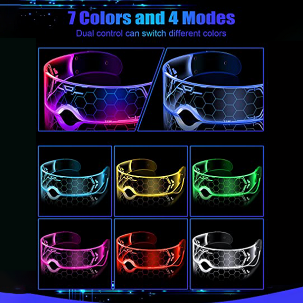 LUOZZY 2 gafas LED para fiesta de payaso, gafas LED para Halloween, fiesta  de payaso, gafas brillantes para cosplay, fiesta de animación
