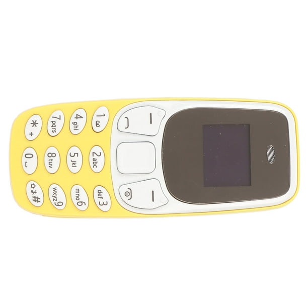 El teléfono más pequeño del mundo, manos libres, Bluetooth, marcador,  tarjeta SIM dual, desbloqueado, GSM 2 en 1, mini teléfono móvil amarillo